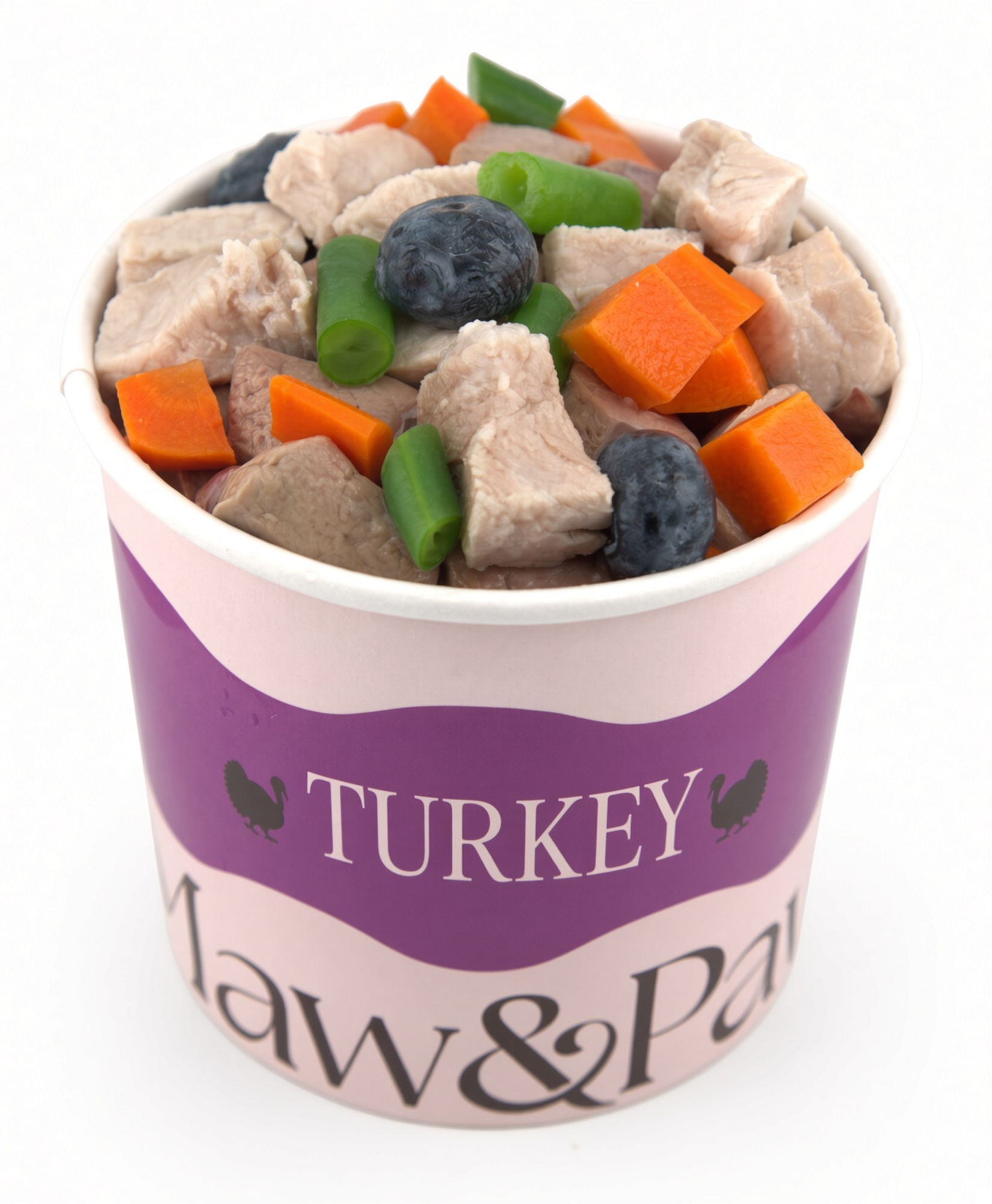 Maw&Paw Turkey recipe - real chunks of turkey, sweet potato, green beans, and blueberries