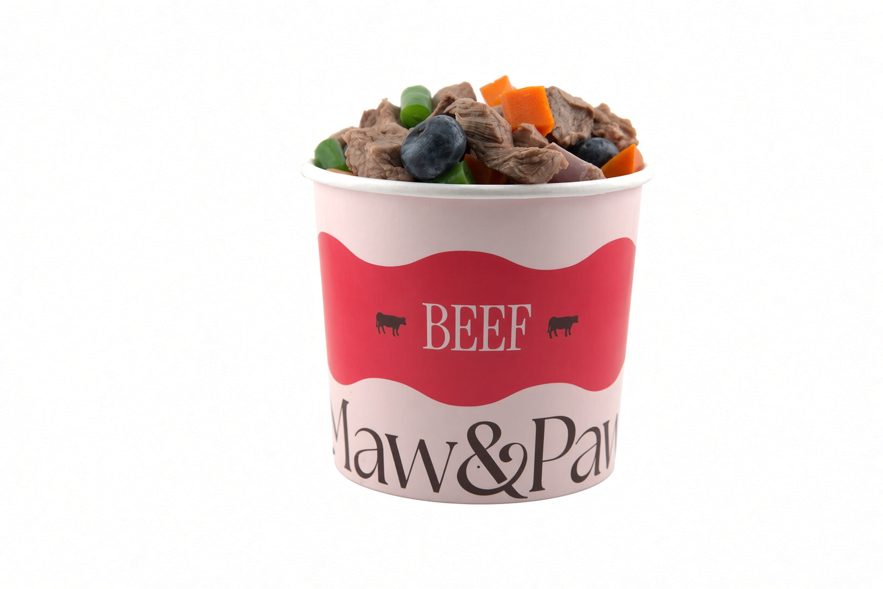 Maw&Paw Beef recipe container, side view