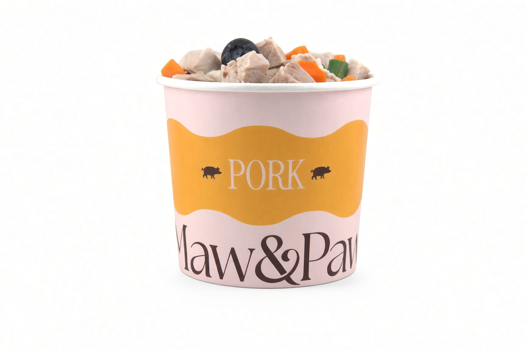 Maw&Paw Pork recipe container, angled view